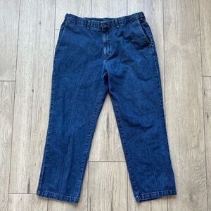 Haggar Classic Fit Denim Pants Work to Weekend Blue Jeans Mens 38x30